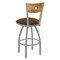 Holland Bar Stool Co 25" Swivel Counter Stool, Nickel Finish, Med Back, Rein Thatch Seat 83025ANMedMplB026 - alternate 4